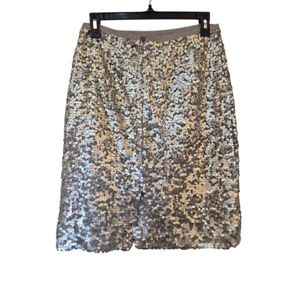 J. Crew Women's Silver Poly Sequin Lined Pencil Straight Skirt - Picture 4 of 10